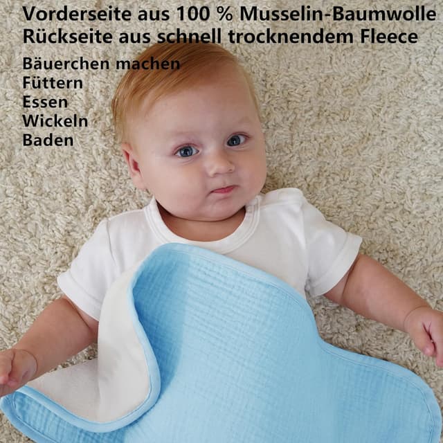 Thumbnail 2 de Baby Musselin Spucktücher 50x25 Blau