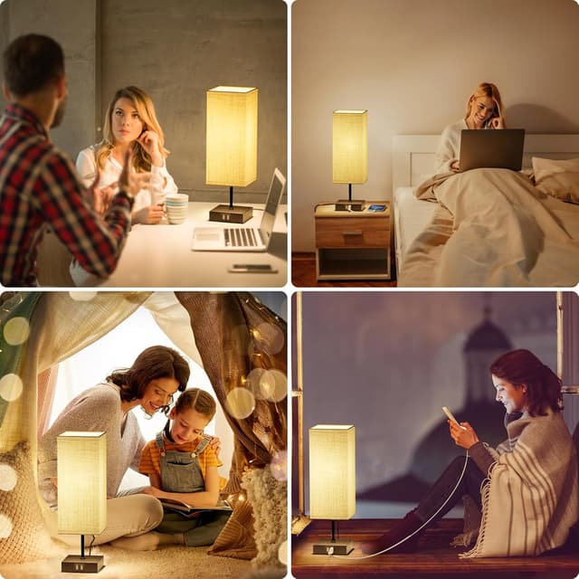 Thumbnail 6 de FANSANMY Lampara de mesita con 2 USB 6W