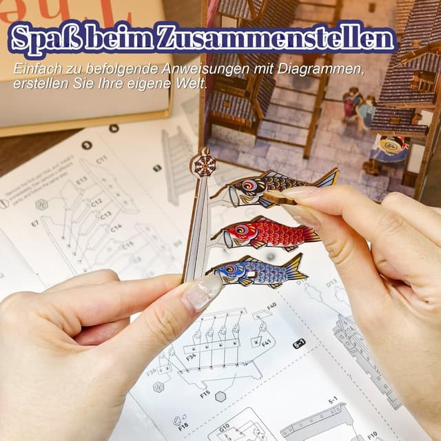 Detalle de Book Nook Japan Sakura Straße – 293 Teile