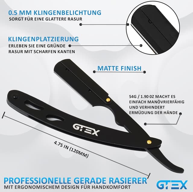 Detalle 2 de Straight Razor Set Rasiermesser 100 Klingen