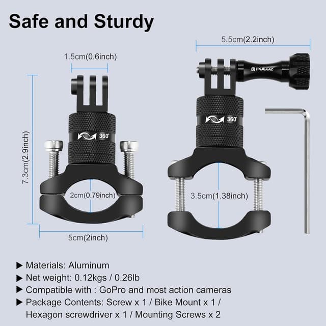 Detalle 2 de PULUZ Action Camera Handlebar Mount 360°