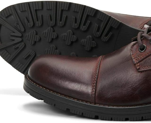 Detalle 2 de JACK & JONES Jfwalbany Leather Coffee Bean Biker Boots für Herren