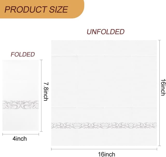 Detalle 2 de VANHEON 50 Pack Cloth Like Napkins