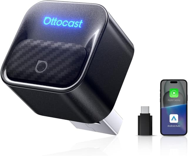 Detalle de OTTOCAST 2-in-1 Wireless CarPlay Adapter 2026