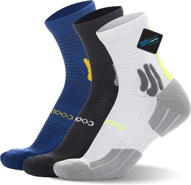 Detalle de BRISIRA Coolmax Bamboo 3 paia calzini running uomo donna con compressione e supporto arco, anti vesciche