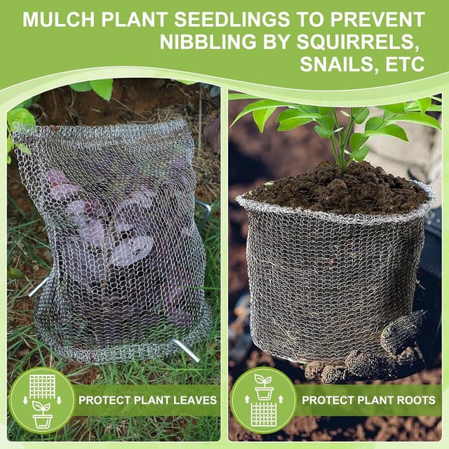 Detalle 2 de efuturetime EFUTURETIME Wurzelschutzkörbe aus Edelstahl (8 Stück) gegen Wühlmäuse und Nagetiere