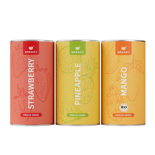 Detalle de BREKKY Gefriergetrocknete Früchte Probierpaket (vegan) – ohne Zuckerzusatz
