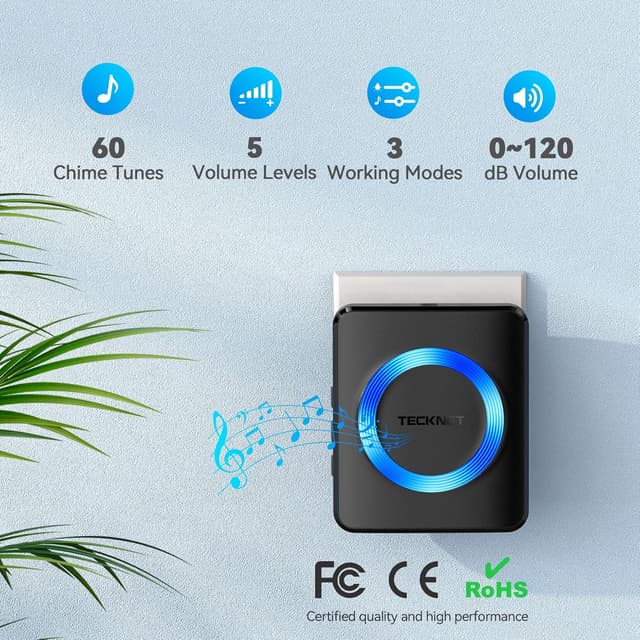Thumbnail 4 de TECKNET Wireless Doorbell 400m range 🔔