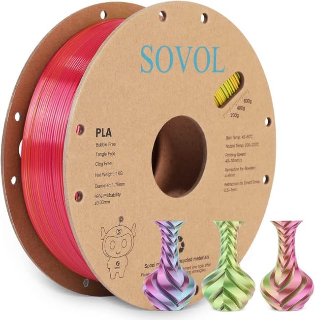 Thumbnail 6 de Sovol PLA Filament Silk Tri-Colour 1.75mm 1kg 🎨