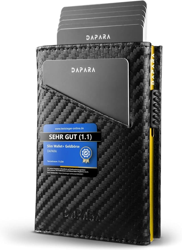 Detalle de DAPARA Slim Wallet Herren 12 Karten