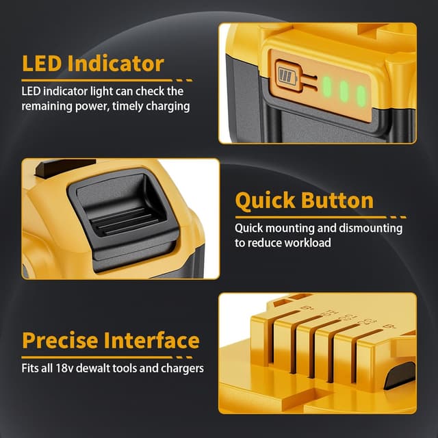 Detalle de Replacement for Dewalt battery 18V 5500mAh