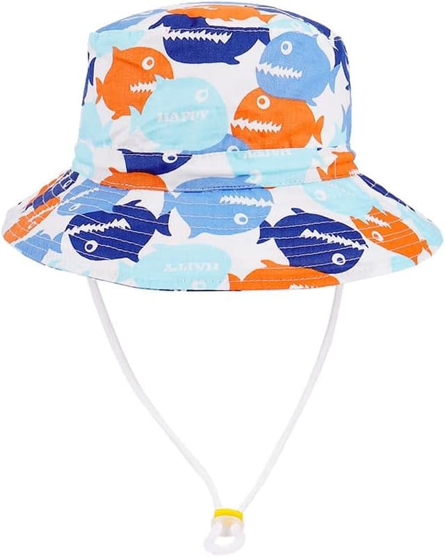 Detalle de FUYAO Baby Sun Hat for Kids (Toddler Boys & Girls) – Adjustable Chin Strap Cotton Bucket Hat