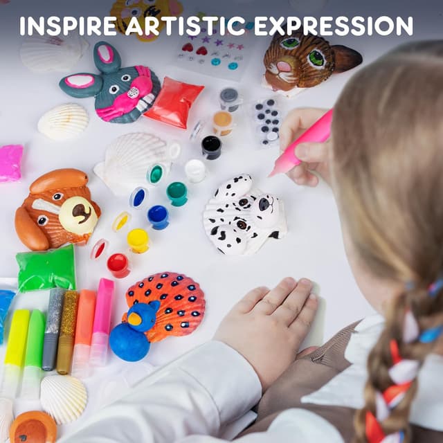 Detalle de EPUMP Glow in the Dark Shell Painting Kit for Kids (Arts & Crafts Set)