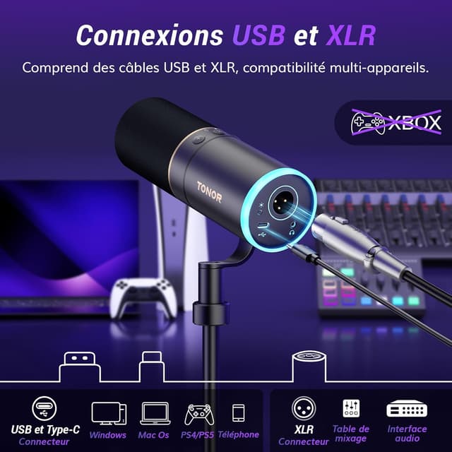 Detalle de TONOR TD520S micro gaming USB XLR