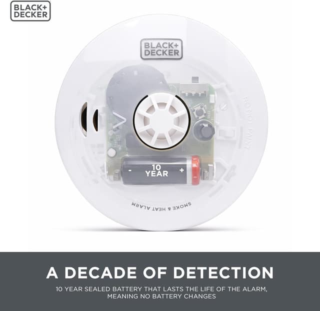 Detalle de BLACK+DECKER Multi-Sensor Smoke and Heat Alarm (10-year battery included) — Kitemark certified