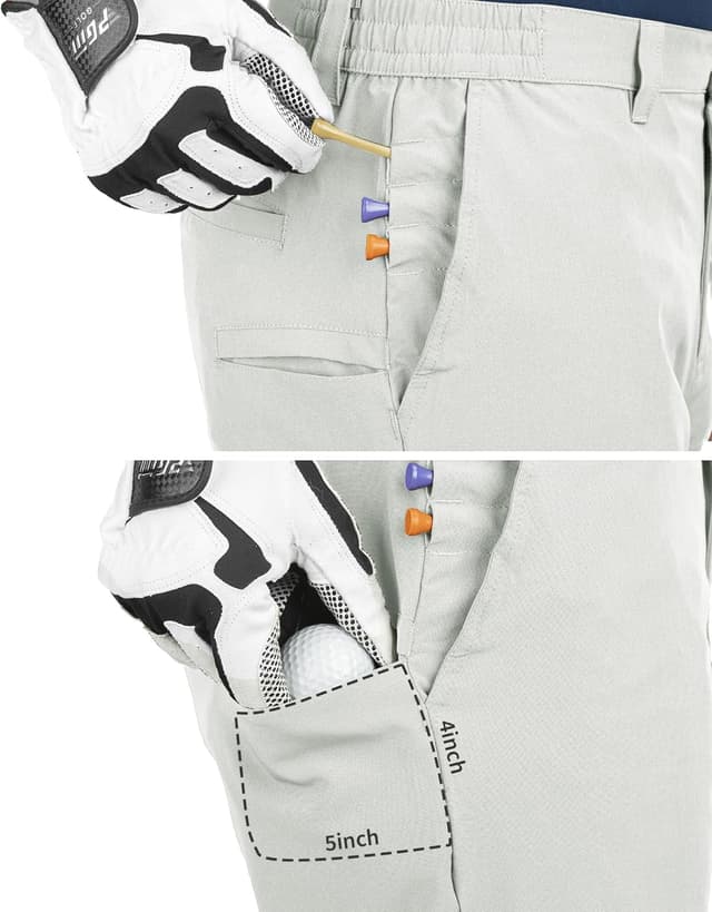 Detalle de 33,000ft Men’s 9" Dry Fit Stretch Golf Shorts with UPF 50+ and Pockets