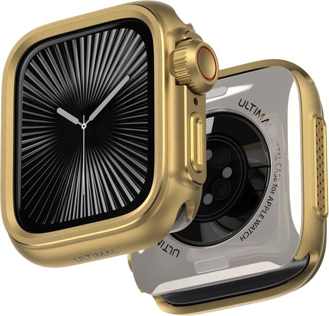 Detalle de ULTIMAL Watch Case for Apple Watch Series 11/10 (46mm) – Gold military-grade shockproof cover