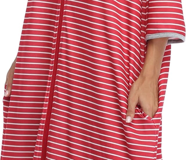 Thumbnail 3 de Zip Up Cotton Housecoat Short Sleeve 30% Cotton