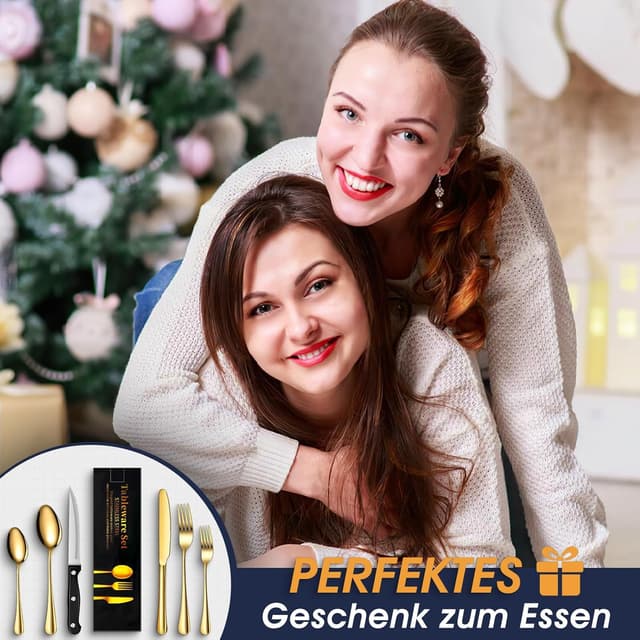 Thumbnail 6 de TAN REN Gold Besteck Set 6 Personen 36-teilig