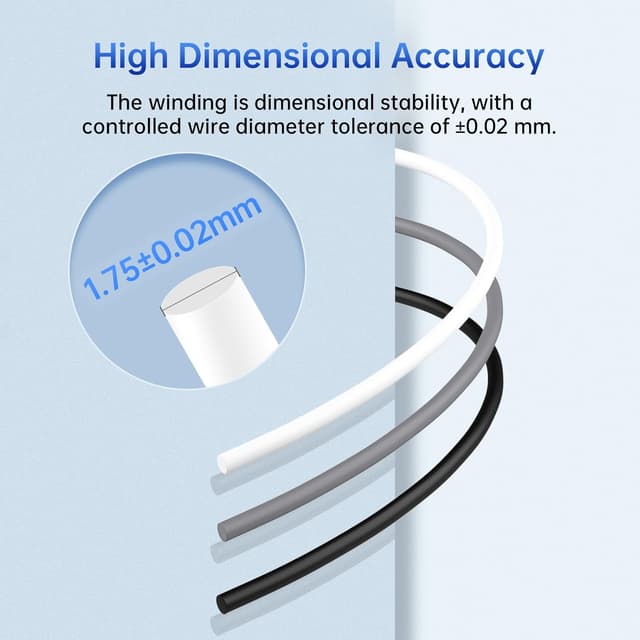 Detalle de ANYCUBIC PLA+ 1.75mm 3D Printer Filament (10x Bright White) for FDM Printing