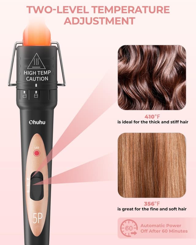 Detalle 2 de Ohuhu 5 in 1 Hair Curler Wand