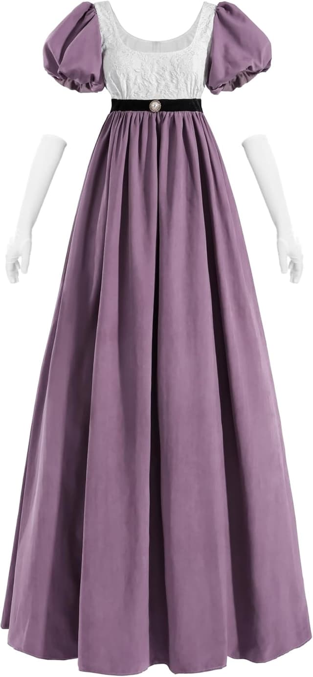 Imagen de Fiamll Regency Kleid Jane Austen A‑Linie 👗 en OfertitasTOP