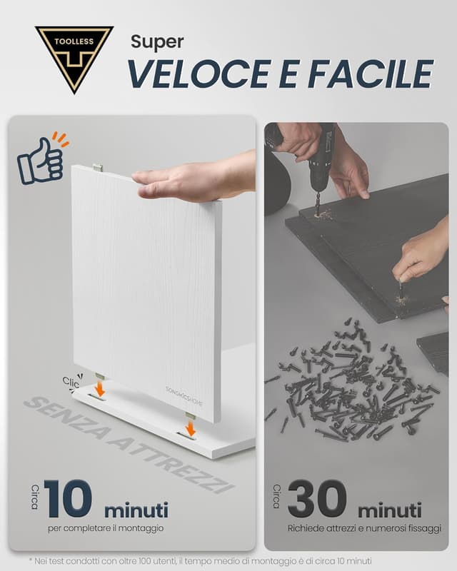 Thumbnail 3 de SONGMICS HOME Mobiletto da Bagno con Specchio 15x60x55 cm