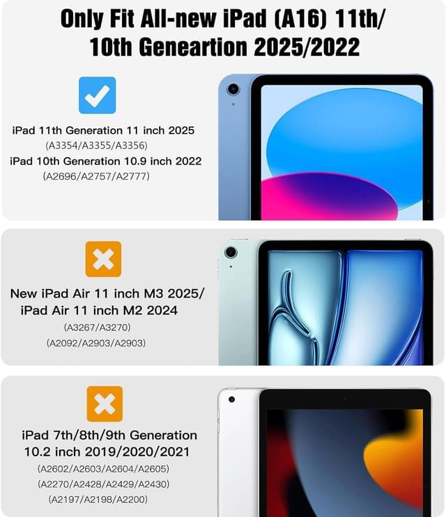 Detalle de Surom Kids Case for iPad A16 (11th Gen) / iPad 10th Gen (10.9-inch) with Built-in Screen Protector – Black