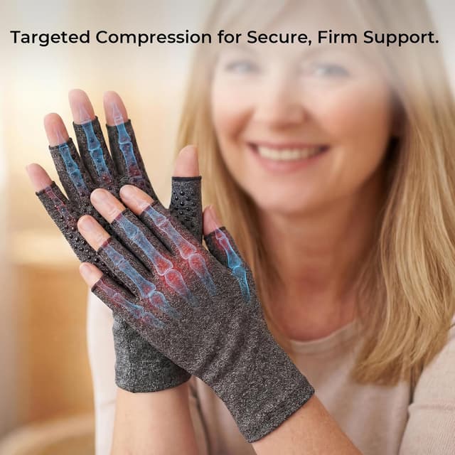 Detalle 2 de Donfri Arthritis Gloves Fingerless Compression M
