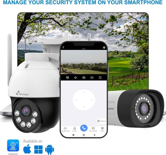 Thumbnail 5 de NIVIAN Kit Caméras de Surveillance 2K Pro avec 6 caméras