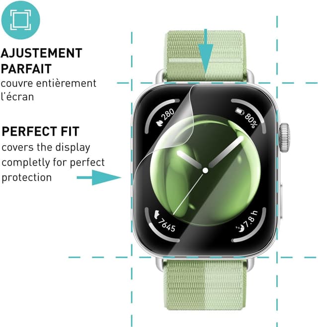 Detalle de smartect Protecteur d’écran TPU pour Huawei Watch Fit 3 (lot de 3, transparent)