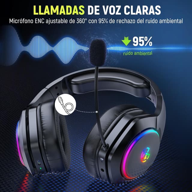 Thumbnail 3 de Tatybo Cascos Gaming 40h inalámbricos