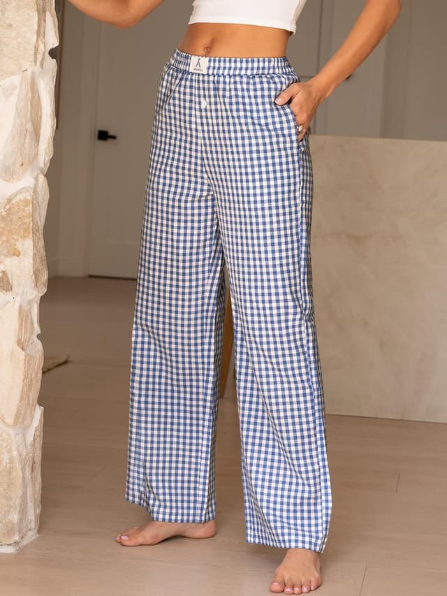 Detalle 2 de ANRABESS Striped Gingham Pajama Pants XS-XXL