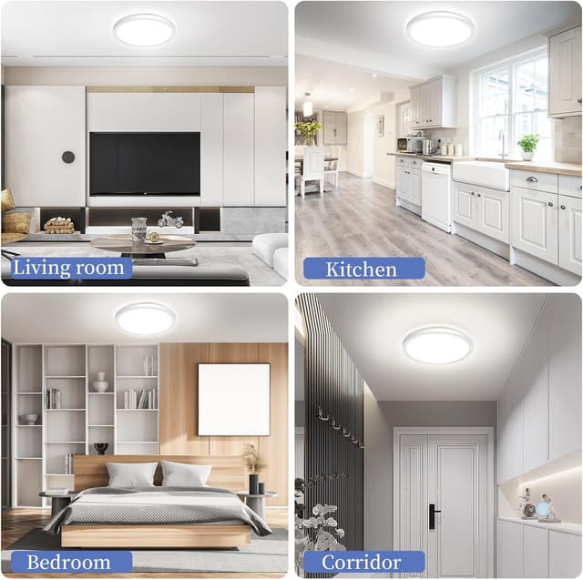 Detalle 2 de LED-Deckenleuchte flach rund 18 W, 6500 K, 1.600 lm, IP44 – Ø 223 mm, H 21,5 mm