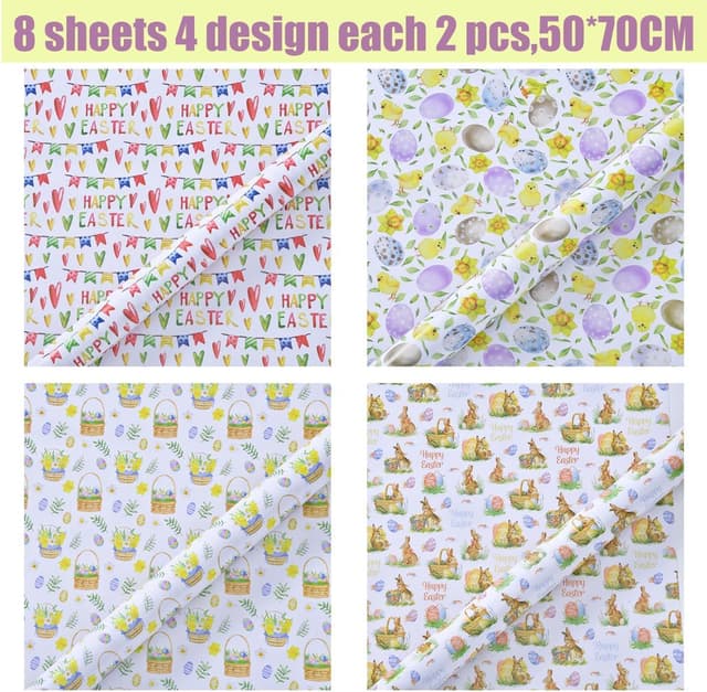 Detalle 2 de HBell Easter Wrapping Paper 8 Sheets