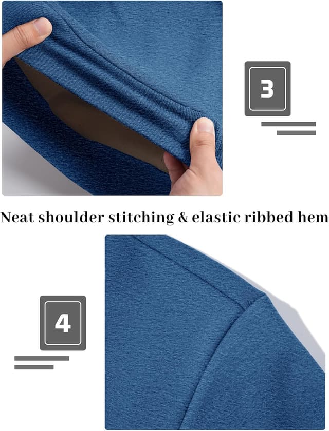 Detalle de KEFITEVD Men’s Fleece-Lined Pullover Jumper Sweatshirt (Crew Neck)