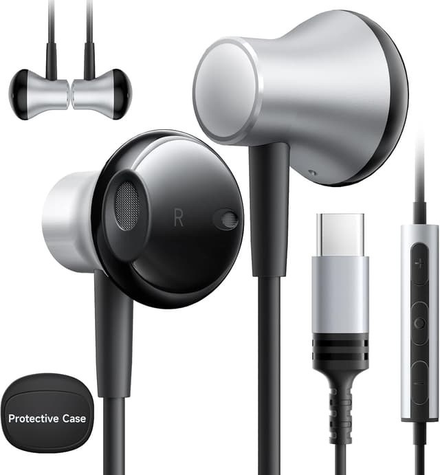 Detalle de suohong USB‑C Kopfhörer mit Kabel (MFi) inkl. Mikrofon & Lautstärkeregler – In‑Ear für iPhone & iPad