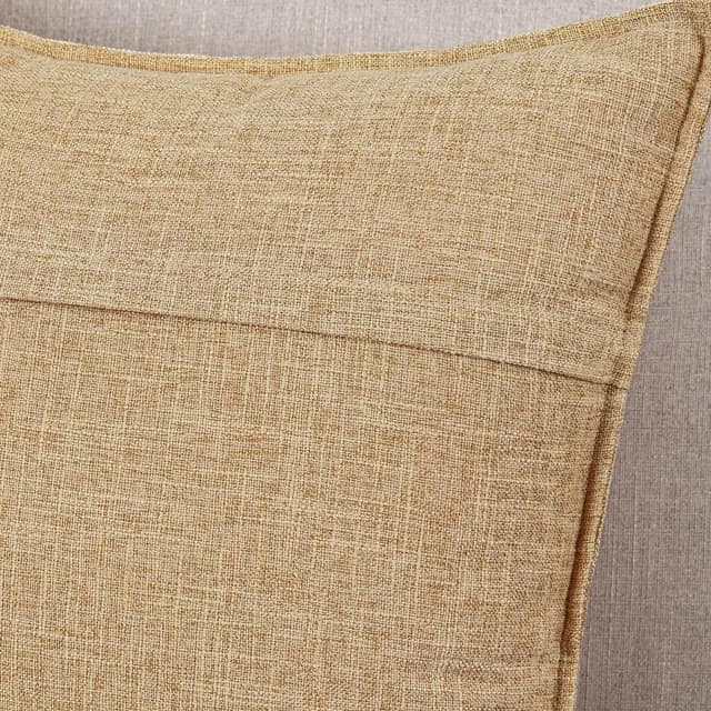 Detalle de Madizz 2er-Set Kissenbezüge aus Polyester-Leinen (Beige, 40x60 cm) mit verdecktem Reißverschluss