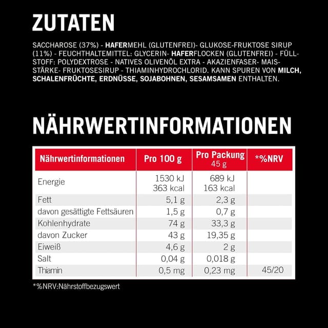 Detalle de Enervit Carbo Bar C2:1PRO No Flavour – Energieriegel mit 30 g Kohlenhydraten pro Riegel (glutenfrei, 12 Riegel)