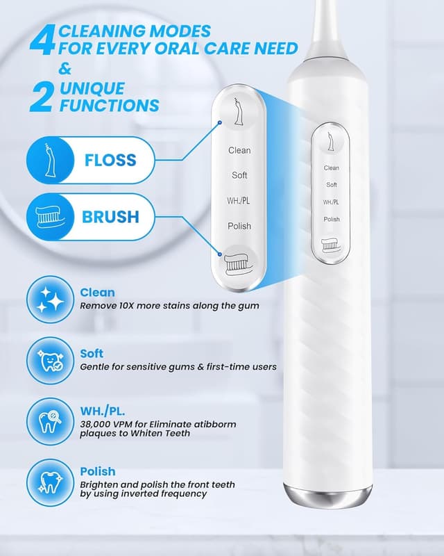 Detalle de Electric Toothbrush 3-in-1 Water Flosser Kit 🪥