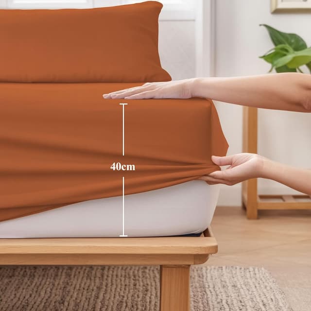 Thumbnail 3 de Aisbo Double Duvet Set with Sheet Burnt Orange