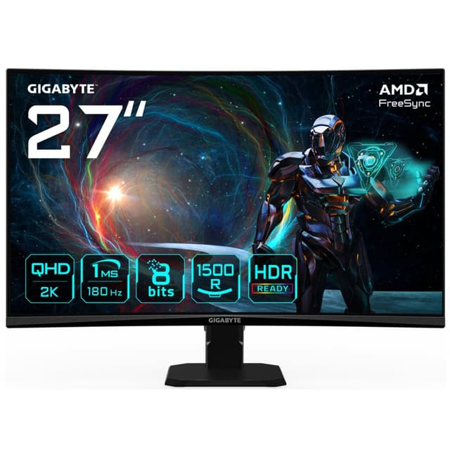Detalle de Gigabyte GS27QCA 27" curvo VA QHD 180Hz con FreeSync