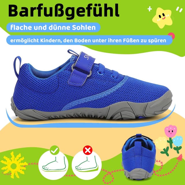 Detalle de SAGUARO Kinder Barfußschuhe leicht & rutschfest (Gr. 24–36) mit Klettverschluss