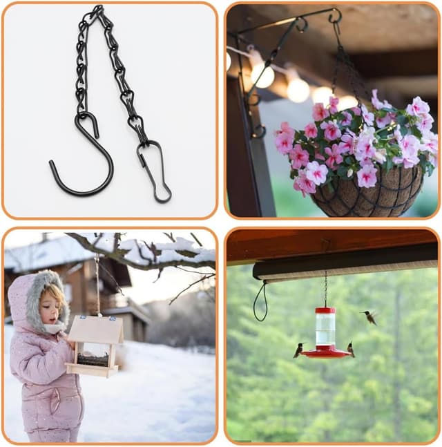 Detalle 1 de BOBOZHONG Black hanging chains 4 pack