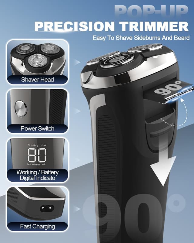 Thumbnail 4 de Rantizon 4D Rotary Electric Razor USB rechargeable