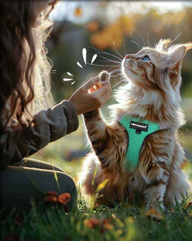 Thumbnail 6 de FAYOGOO Cat Harness and Lead Set (Escape Proof, Reflective) for Small to Large Cats