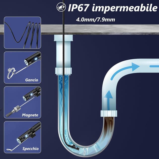 Detalle 1 de Ennovor Endoscopio smartphone 1920P HD