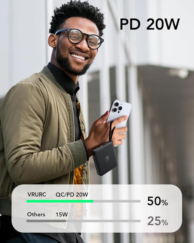 Thumbnail 3 de VRURC Power Bank 20000mAh ⚡ Carga Rápida USB C y LED