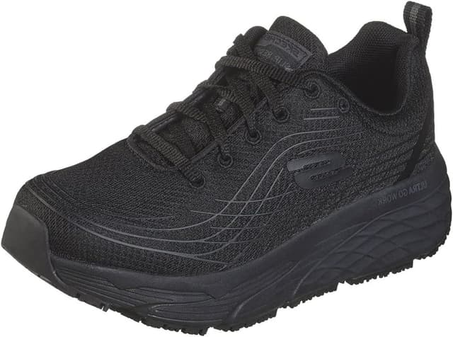 Detalle de Skechers Max Cushioning Elite SR BasketFemme : baskets à lacets rembourrées et antidérapantes pour un usage au quotidien