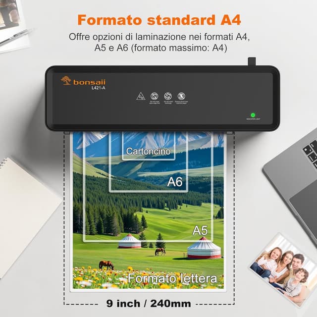 Detalle 2 de Bonsaii L421-A plastificatrice A4 ABS